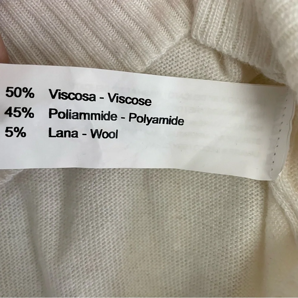 Subdued Made in Italy Rainbow Cream Long Sleeve Crew Neck Sweater Womens Size S - Picture 6 of 7